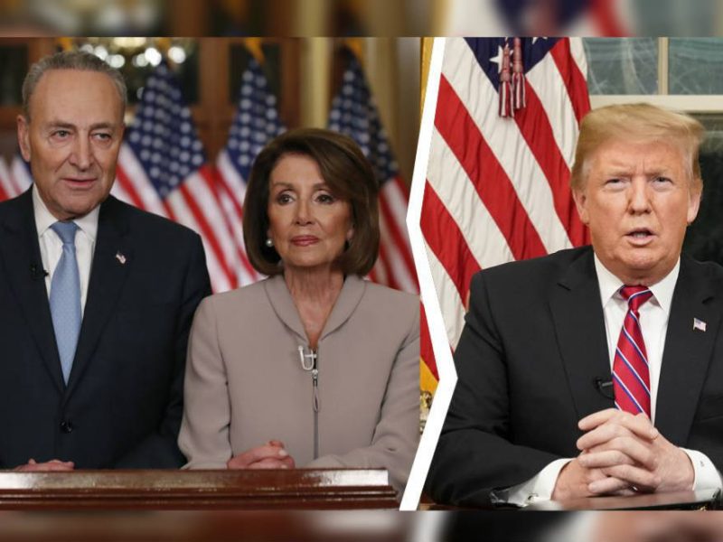 Trump vuelve a arremeter contra los demócratas a 25 días del cierre