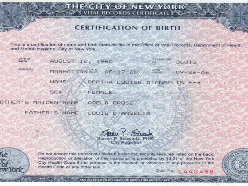 certificado de nacimiento americano