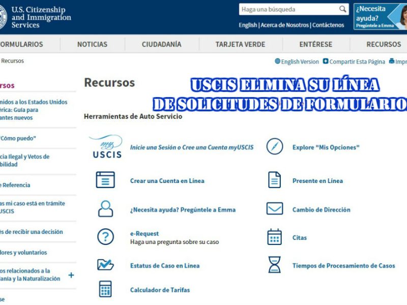 USCIS eliminará el 1 de junio Solicitudes de Formularios por teléfono