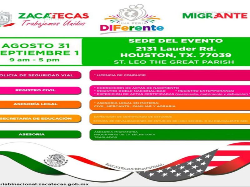 Acude a la Feria Binacional DiFerente en Houston; los servicios serán gratuitos