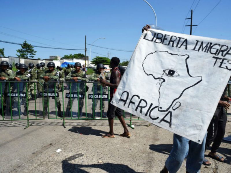 Migrantes africanos en protesta