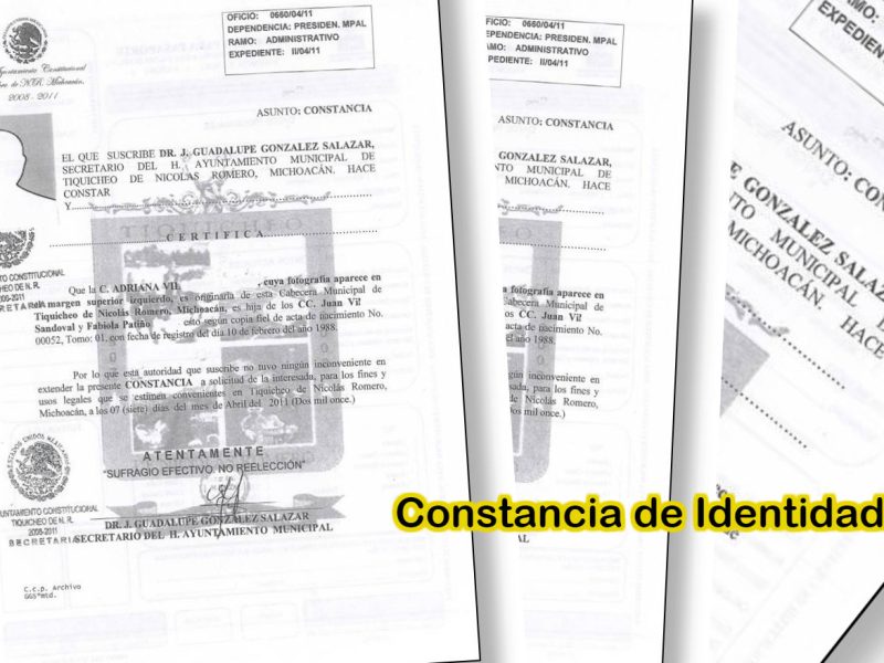 De acuerdo con el servicio consular, la Carta de Origen o carta de Identidad debe ser expedido por una alcaldía o municipio
