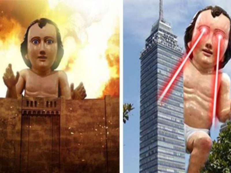 La llegada del Niño Dios gigante a Zóquite causó gran furor.