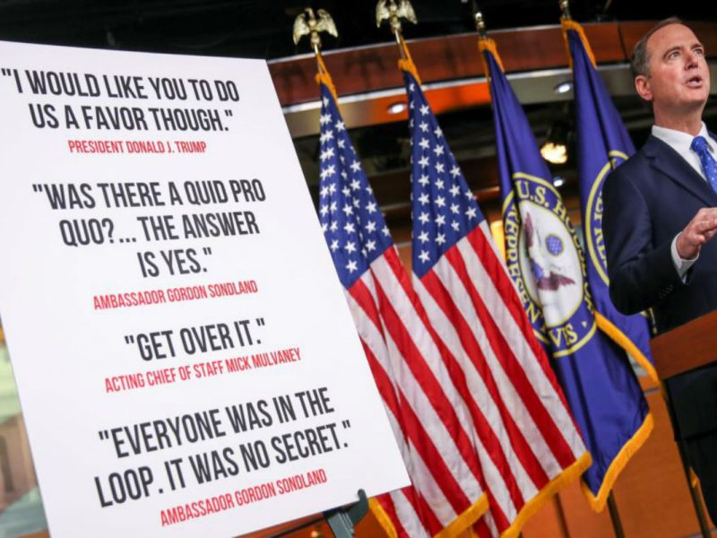 En un informe de 300 páginas, demócratas de la Cámara de Representantes confirmaron las acusaciones contra el presidente Donald Trump. Adam Schiff, Presidente del Comité de Inteligencia, presentó el informe.