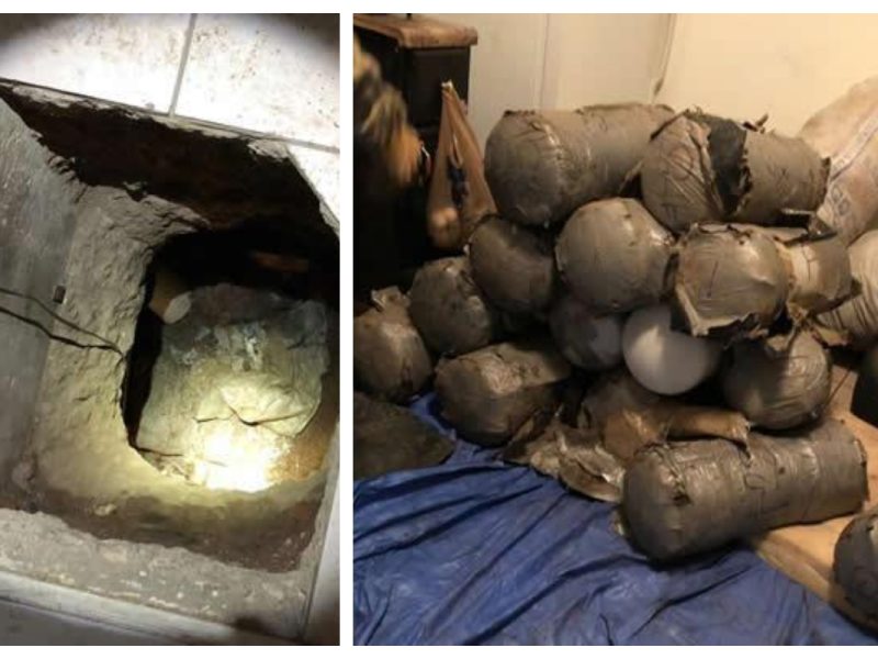 El túnel comienza desde la residencia en North Morley y mide ocho pies de profundidad y cruza la frontera.