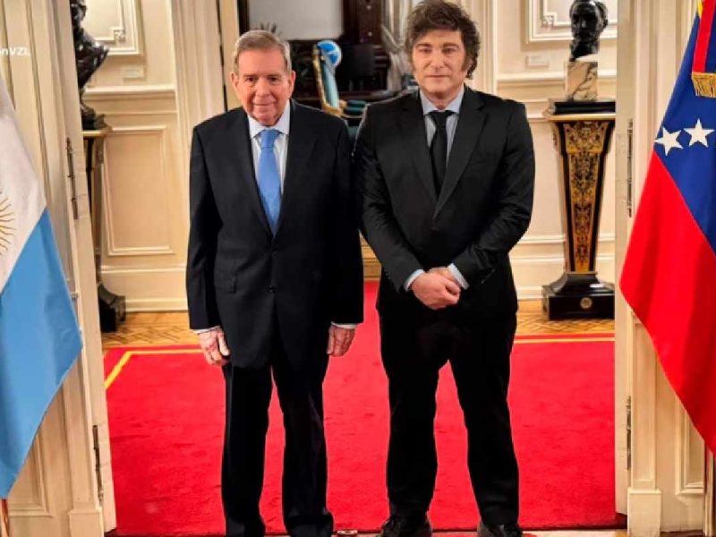 Durante un encuentro con el presidente Milei, Edmundo González anunció visita a EE UU