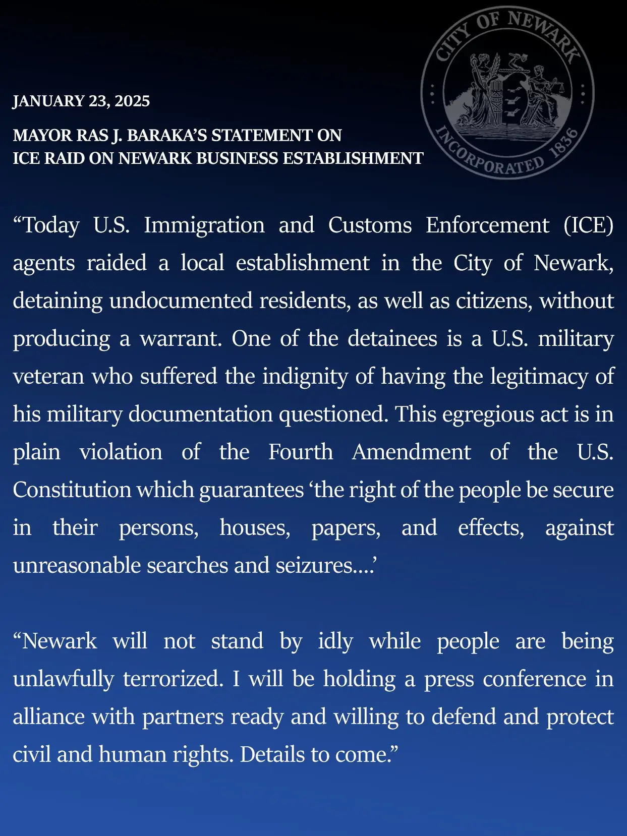 Redada de ICE en Newark