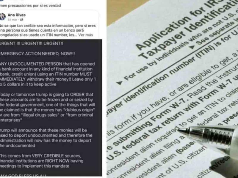 incautará las cuentas bancarias abiertas con un ITIN