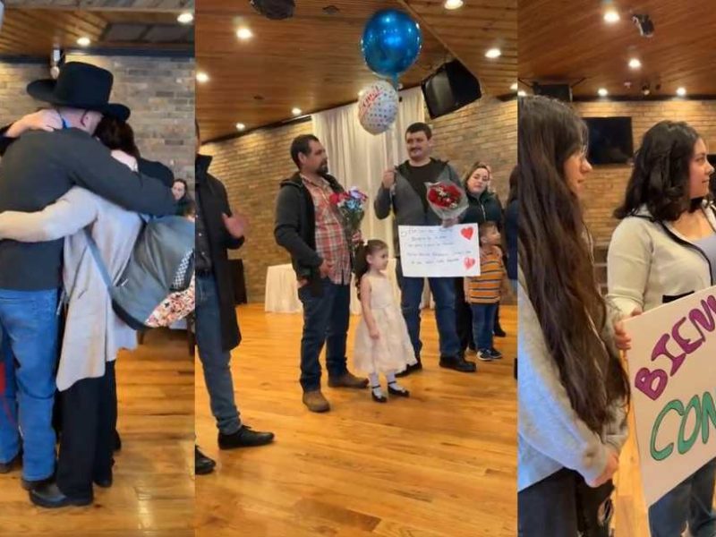 Un abrazo que esperó décadas. Familias que llevaban años separadas por la migración finalmente se reencuentran gracias al programa "Reuniendo Familias" l Imágen obtenida de transmisión en Facebook