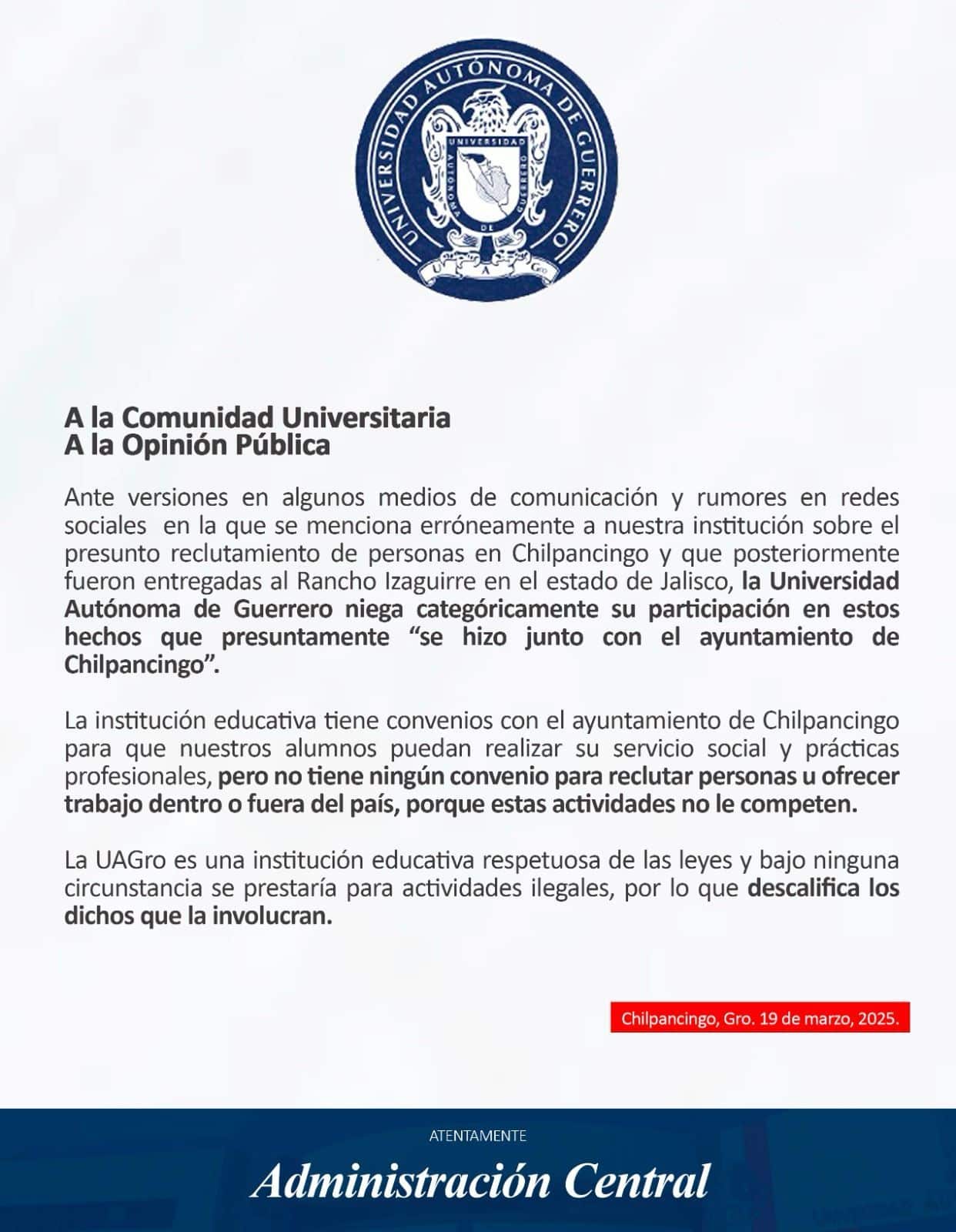 UAG en el caso Teuchitlán