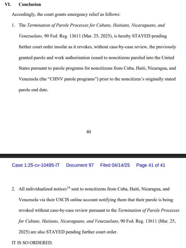 Trump contra el Parole Humanitario