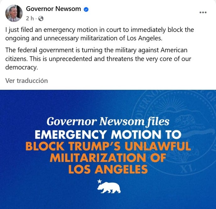 impedir el despliegue de tropas en California