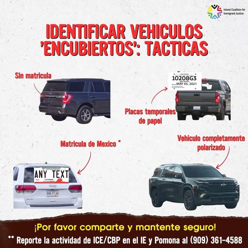 vehículos encubiertos de la migra
