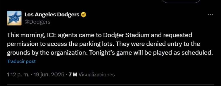 acceso de la migra al Dodger Stadium