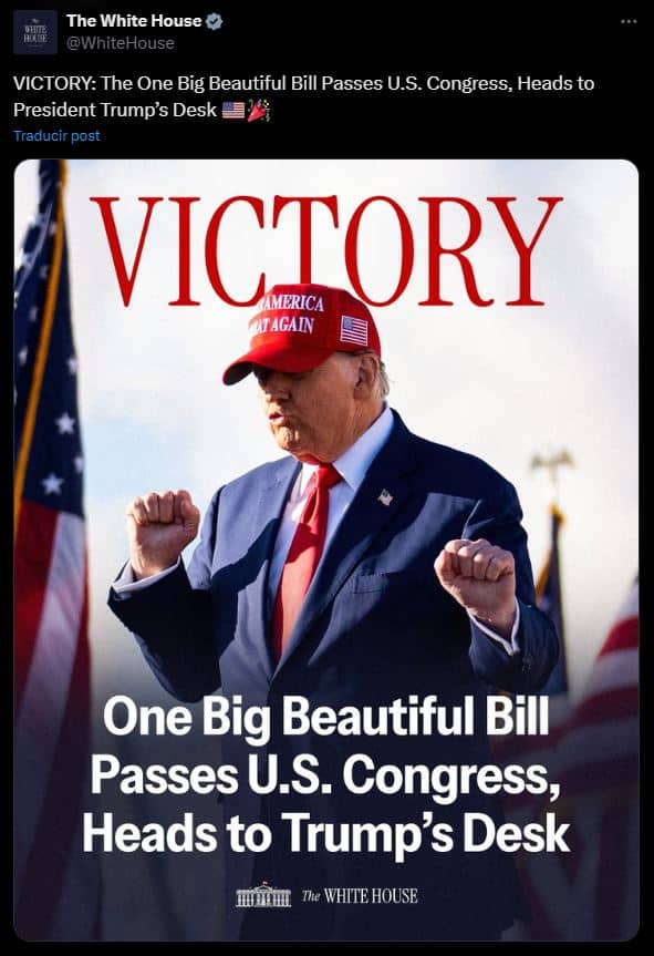 Representantes aprueban la Big and Beautiful Bill 