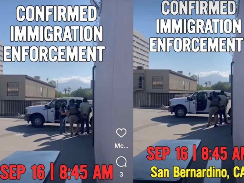 El video de una redada de hoy en San Bernardino fue publicado por IC4IJ | Foto: Captura de pantalla