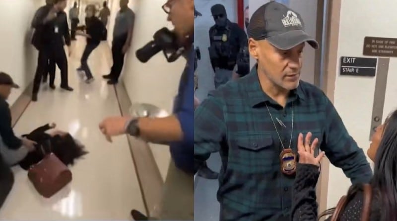 Suspenden a agente de ICE por derribar a mujer migrante en Nueva York