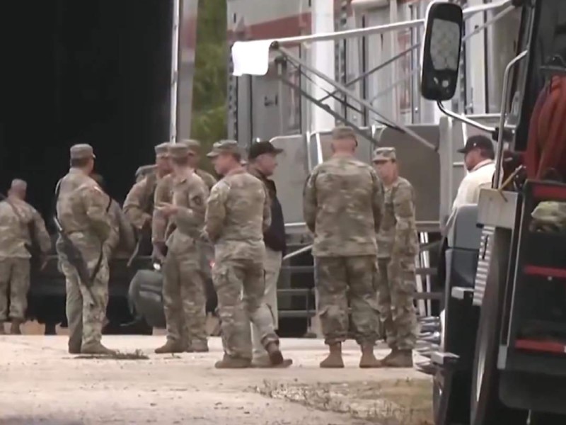 Las tropas de Texas se instalaron en el campamento militar de Elwood | Foto: Captura de pantalla
