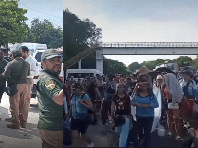 | Captura de pantalla de vídeos de redes sociales sobre la caravana migrante "Por la libertad"