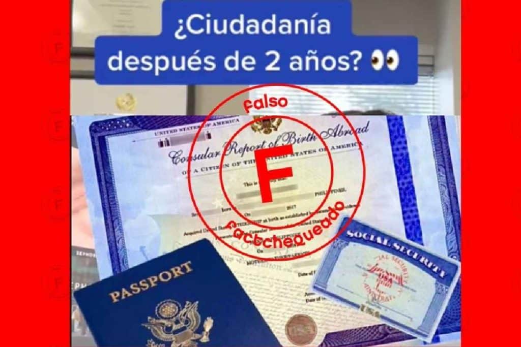 No, Estados Unidos no otorga la ciudadanía a personas con sólo 2 años en el país