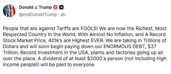 2 mil dólares a los estadounidenses