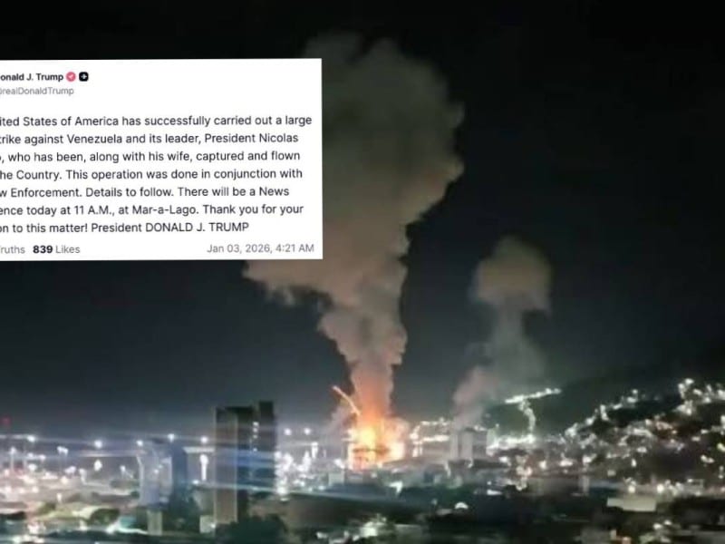 USA ataca Venezuela y confirma Captura de Nicolás Maduro