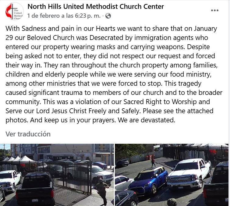 Migra entró en una iglesia 