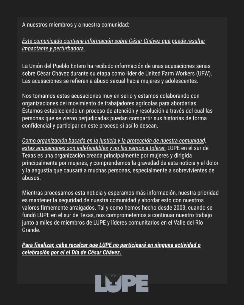 Denuncias contra César Chávez