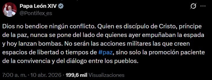 Dios no bendice ningún conflicto