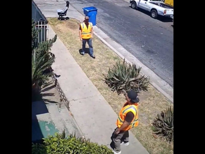 Agentes se disfrazan de obreros en Los Ángeles para detener a un inmigrante. l Captura de pantalla