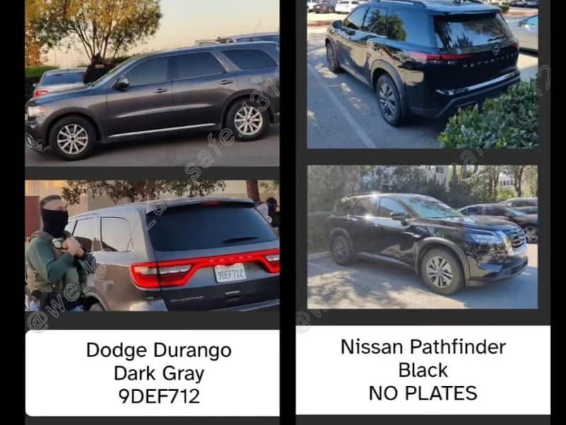 autos de la migra en California l Foto: Captura de pantalla
