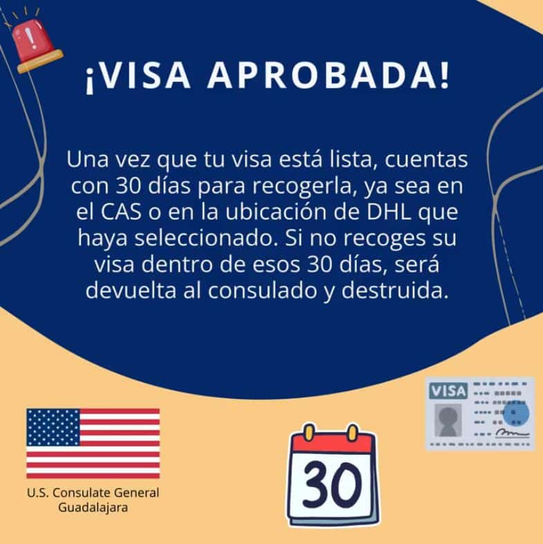 recoger la visa americana