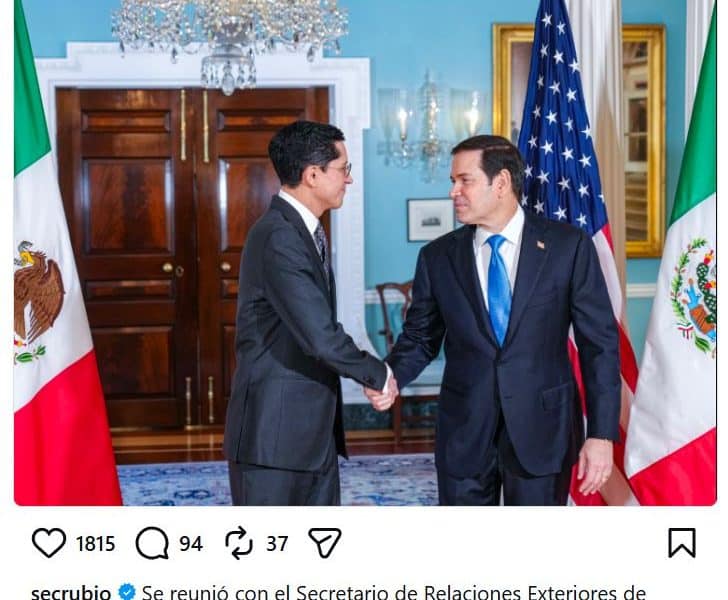 Reunión entre Velasco y Marco Rubio para abordar seguridad, migración y combate a cárteles