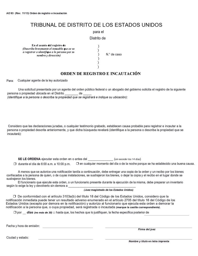 orden de registro